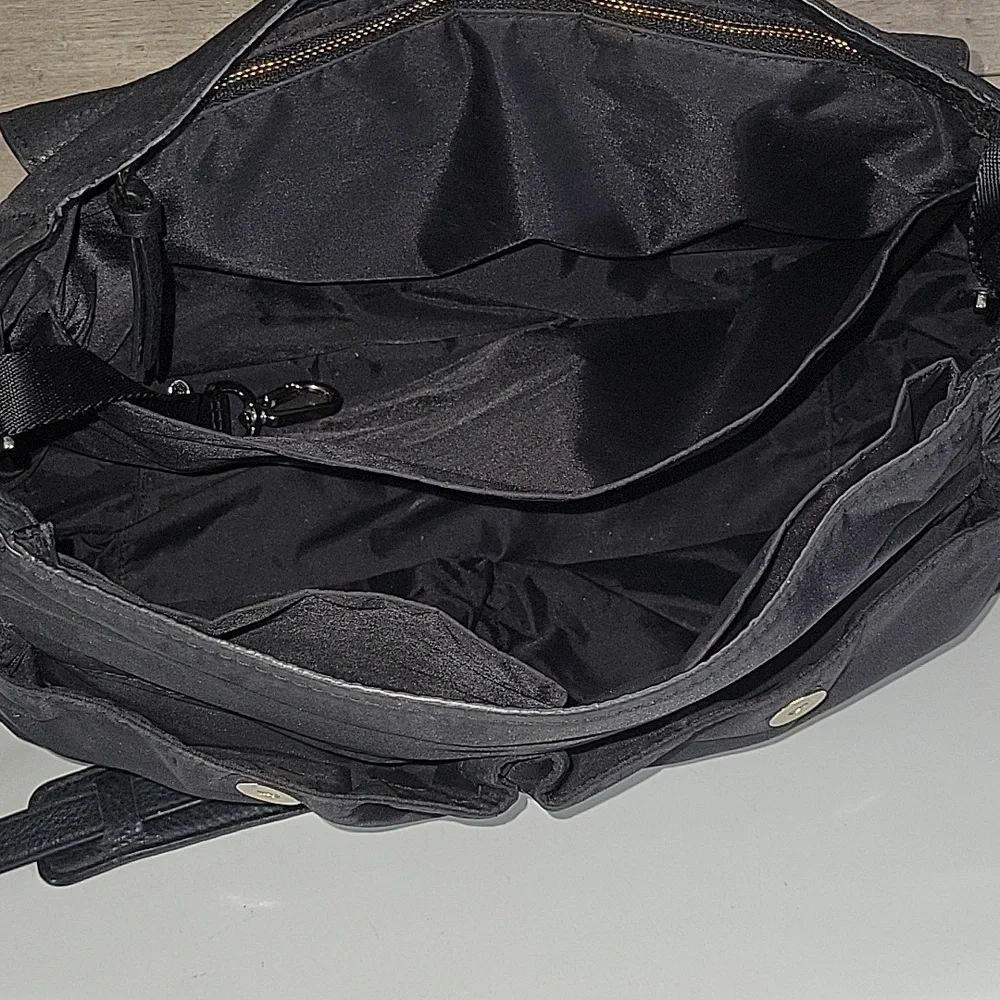 Tory Burch Black Nylon/Leather Baby Diaper Crossbody Bag